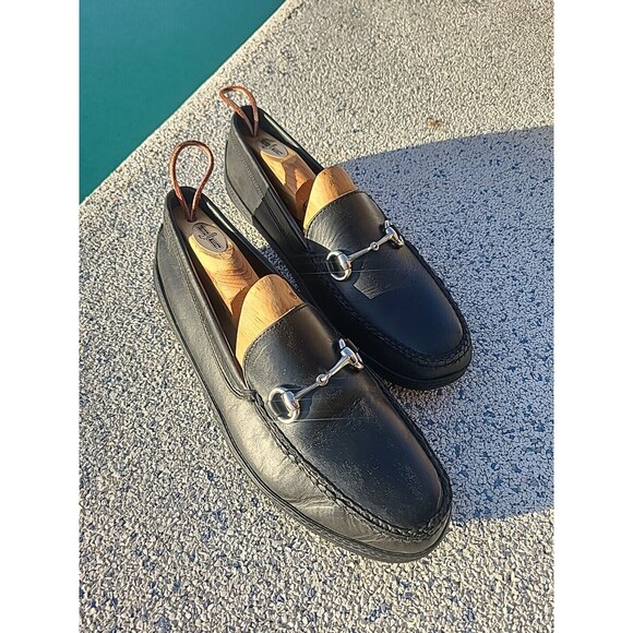 Tuttle Black Leather Driver Shoe sz 9.5 Mens Casual Preppy Italian Handmade main image 6